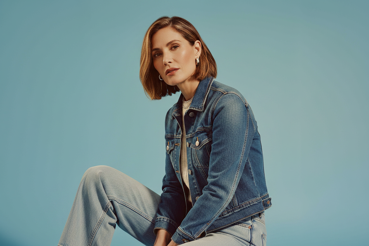 Hero — Mulher 50 anos, fundo azul